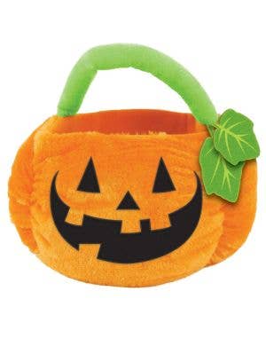 Image of Plush Orange Pumpkin Halloween Trick or Treat Bucket