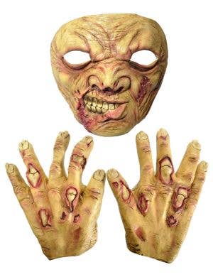 Image of Rotting Zombie Latex Halloween Mask and Hands Set Main Image