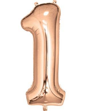 Image of Rose Gold Giant 84cm Number 1 Foil Balloon