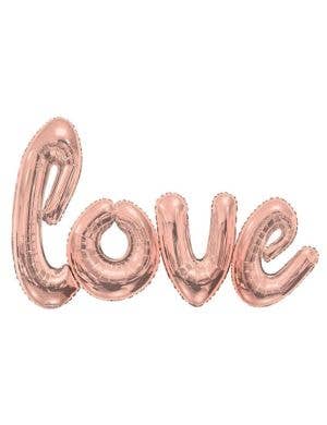 Image of Love Script 90cm Rose Gold Air Fill Foil Balloon