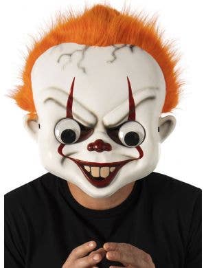 Funny Licensed Pennywise Costume Mask with Googly Eyes - Front Image