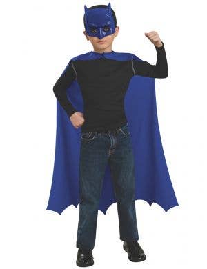 Blue Batman Mask and Cape Boys Costume Accessory Set Main Image