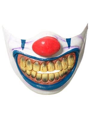 Image of Scary Big Mouth Clown Half Face Latex Mask - Main Image