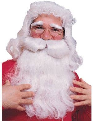 Image of Santa Claus Men's Christmas Costume Wig and Beard Set