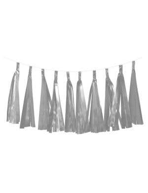 Image of Satin Silver 9 Pack 35cm Of Decorative Tassels