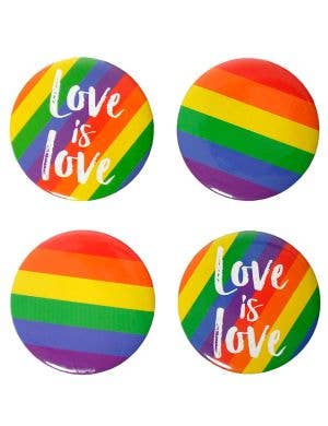Image of Rainbow Love is Love Mardi Gras Pin Badges