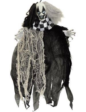 Image of Evil Black and White Clown 57cm Hanging Halloween Decoration