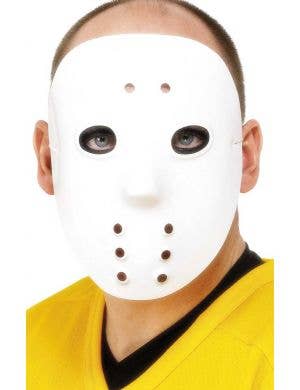 Plastic White Hockey Mask Costume Accessory Main Image