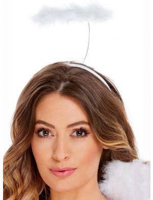 White Feather Angel Halo Costume Accessories - Main Image