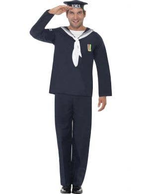 Mens 1940s WW2 Navy Sailor Fancy Dress Costume Military Uniform - Main Image