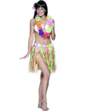 Multicoloured Womens Short Hawaiian Hula Skirt