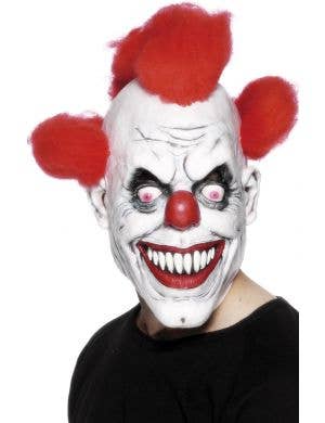 Horror Evil Clown Latex Mask With Red Hair Costume Accessory