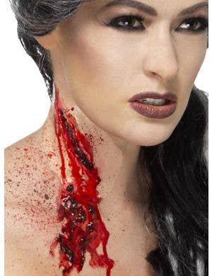 Throat Slash Victim Prosthetic Wound Special Effects Costume Makeup Main Image
