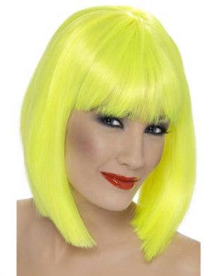 Neon Yellow Women's Bob Wig Costume Accessory