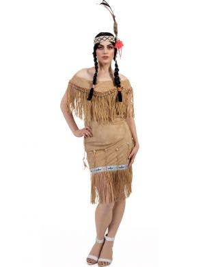Women's Native American Indian Fancy Dress Costume Front View
