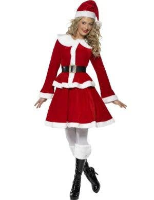 Image of Miss Santa Women's Plus Size Christmas Costume - Front View