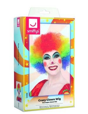 Curly Rainbow Crazy Clown Afro Womens Costume Wig