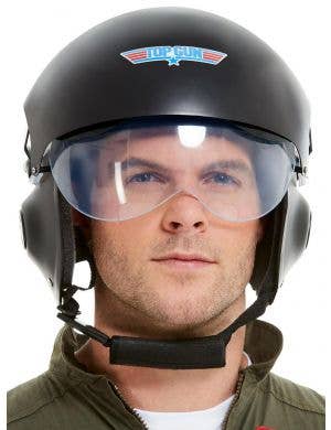 Deluxe Black Top Gun Pilot Costume Helmet
