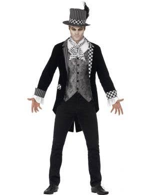 Men's Dark Mad Hatter Halloween Costume Jacket Main Image