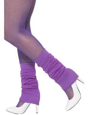 Women's Purple 1980's Leg Warmers Costume Accessory - Main Image