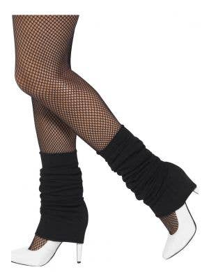 Women's Black 80s Fashion Costume Leg Warmers - Main Image