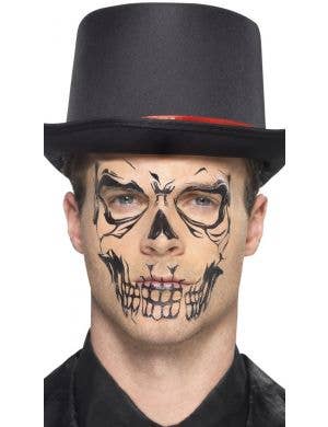 Halloween Skull Face Skeleton Temporary Smiffys Tattoo Transfer Kit - Main Image