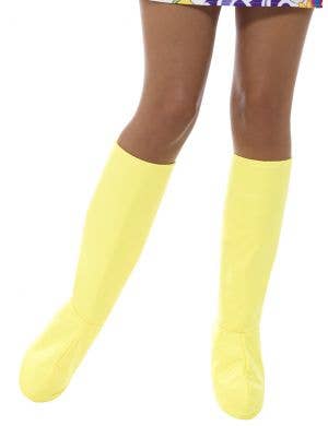 Womens Yellow Go Go Boot Covers 60s Costume Accessory - Main Image