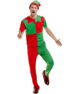 Delightful Red and Green Christmas Elf Adults Costume