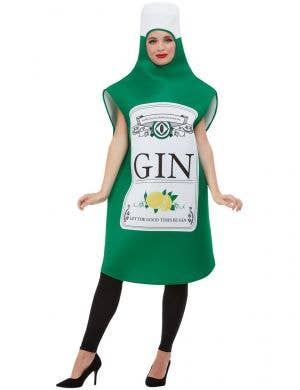 Adults Green Gin Bottle Novelty Costume - Front Image