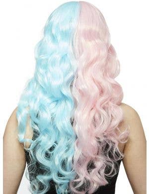 Manic Panic Siren Long Pink and Blue Womens Curly Costume Wig