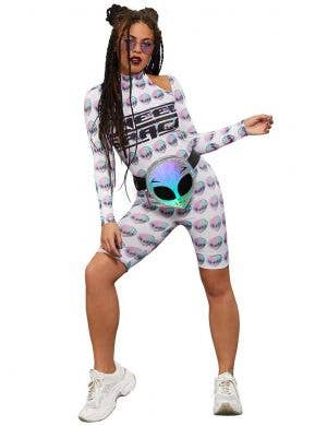Space Alien Long Sleeve Womens Unitard Costume