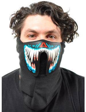 Image of Bloody Blue Teeth Sound Activated Light Up Mask - Main Image