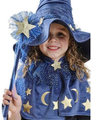 Image of Sparkle Wizard Deluxe Blue and Gold Girls Wand - Main Image