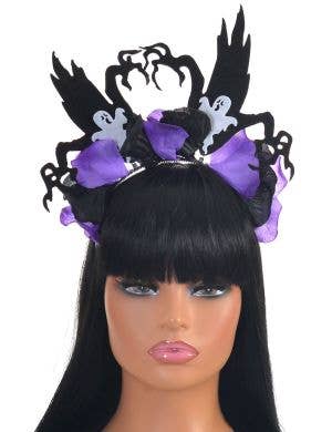 Image of Haunted Purple and Black Halloween Costume Headband