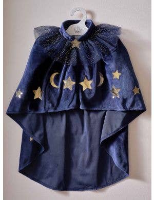 Sparkle Wizard Girls Deluxe Navy Plush Cape
