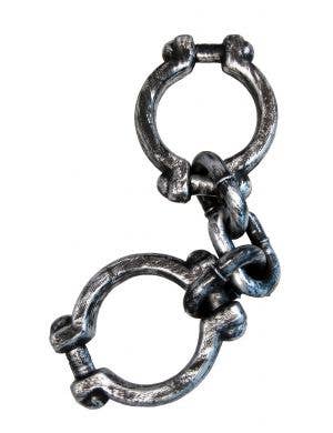 Medieval Prisoner Silver Chained Wrist or Ankle Shackles Costume Accessory