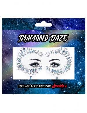 Carnivale Silver Round Eye Stick On Face Jewels