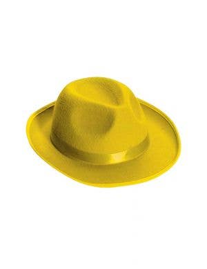 Bright Yellow Roaring 20's Costume Fedora Hat Accessory Main Image