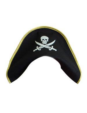 Colonial Style Adult's Black Pirate Costume Hat