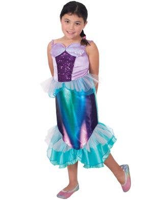 Image of Disney Princess Ariel Girls Little Mermaid Costume - Front View