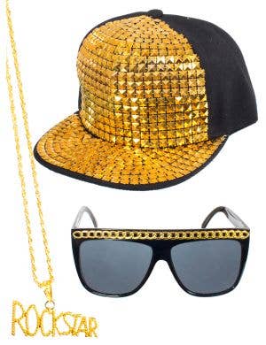 Bling Rockstar Hat, Glasses and Necklace Kit