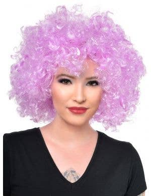 Adults Large Lavender Purple Curly Afro Costume Wig