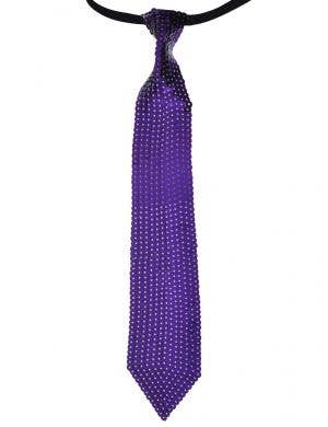 Purple Sequin Neck Tie on Elastic
