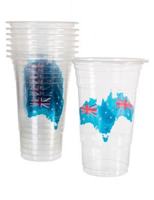 Aussie Flag Pack of 8 Plastic Cups - Main Image