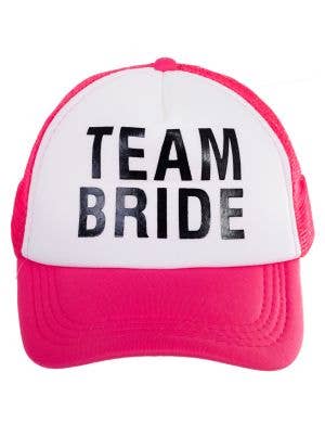 Womens Hot Pink Team Bride Hens Night Baseball Cap