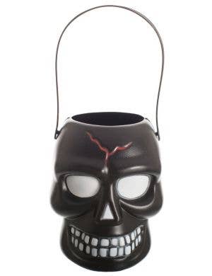 Black Skull Trick or Treat Candy Bucket Haunted House Serving Dish Main Image