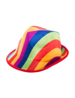 Rainbow Striped Velvet Fedora Costume Hat