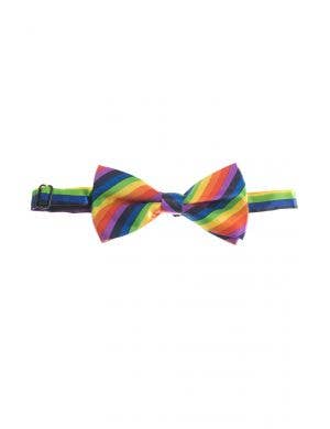 Satin Rainbow Adjustable Bow Tie Costume Accessory