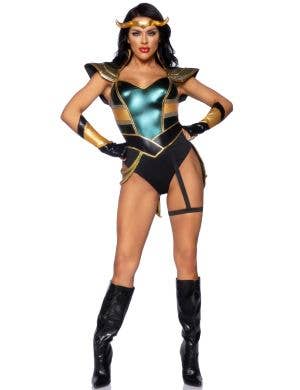 Image of Trickster Goddess Women's Sexy Loki Costume - Front View