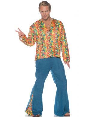 Boogie Down Mens 60s Hippie Fancy Dress Costume